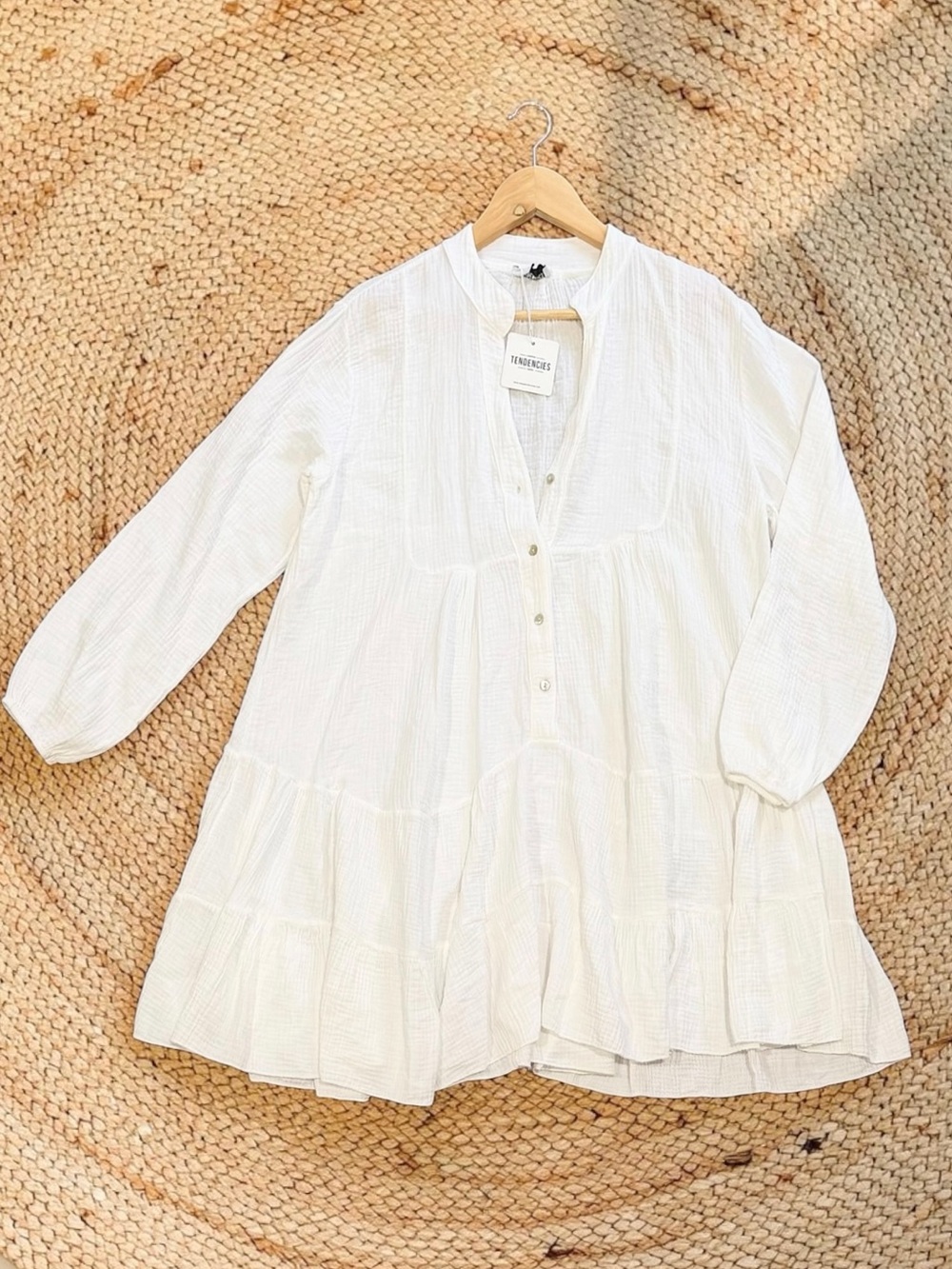 Made In Italy NWT White Gauze Mini Dress One Size By Tendencies